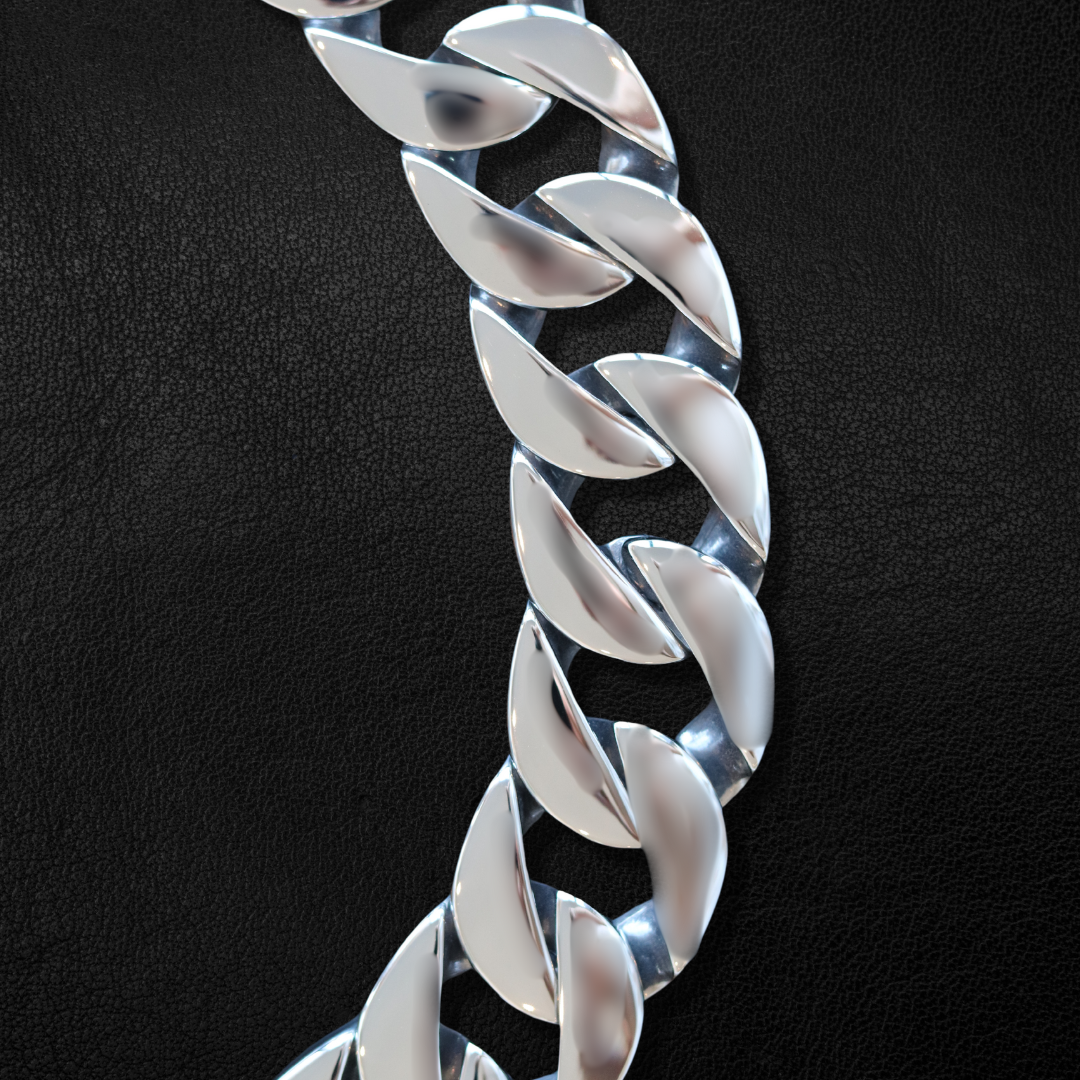 25mm Silver Mid & Mighty Chain - Canine Cubans