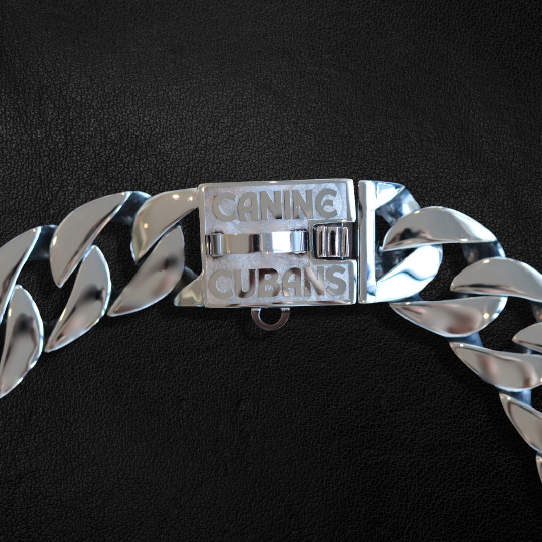 25mm Silver Mid & Mighty Chain - Canine Cubans