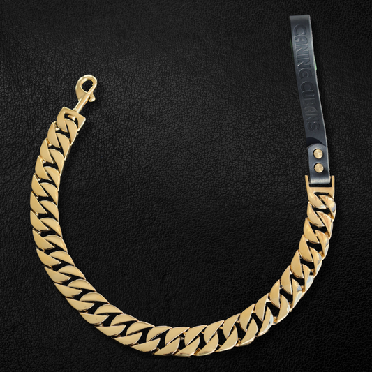32mm Gold Cuban Link Leash - Canine Cubans