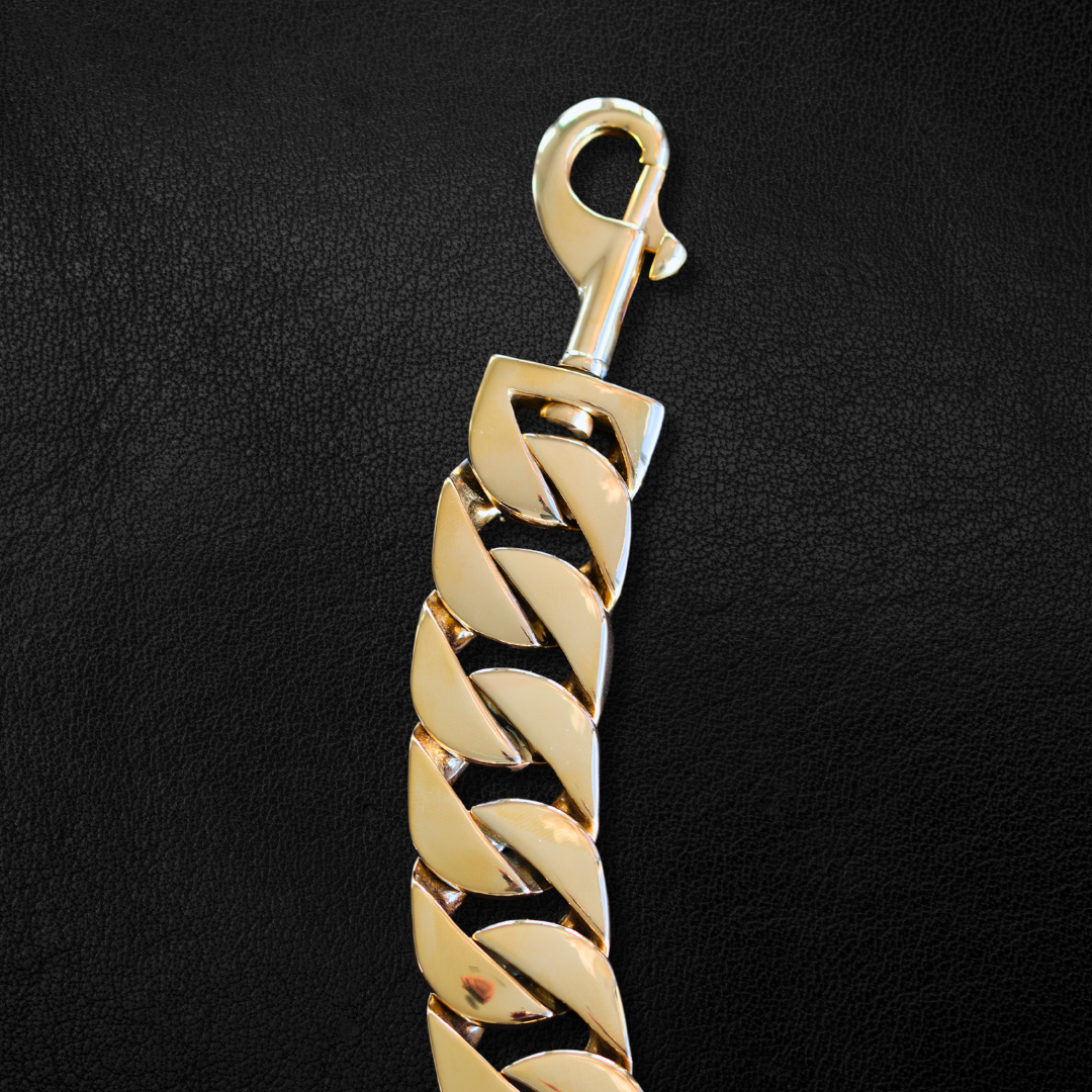 32mm Gold Cuban Link Leash - Canine Cubans