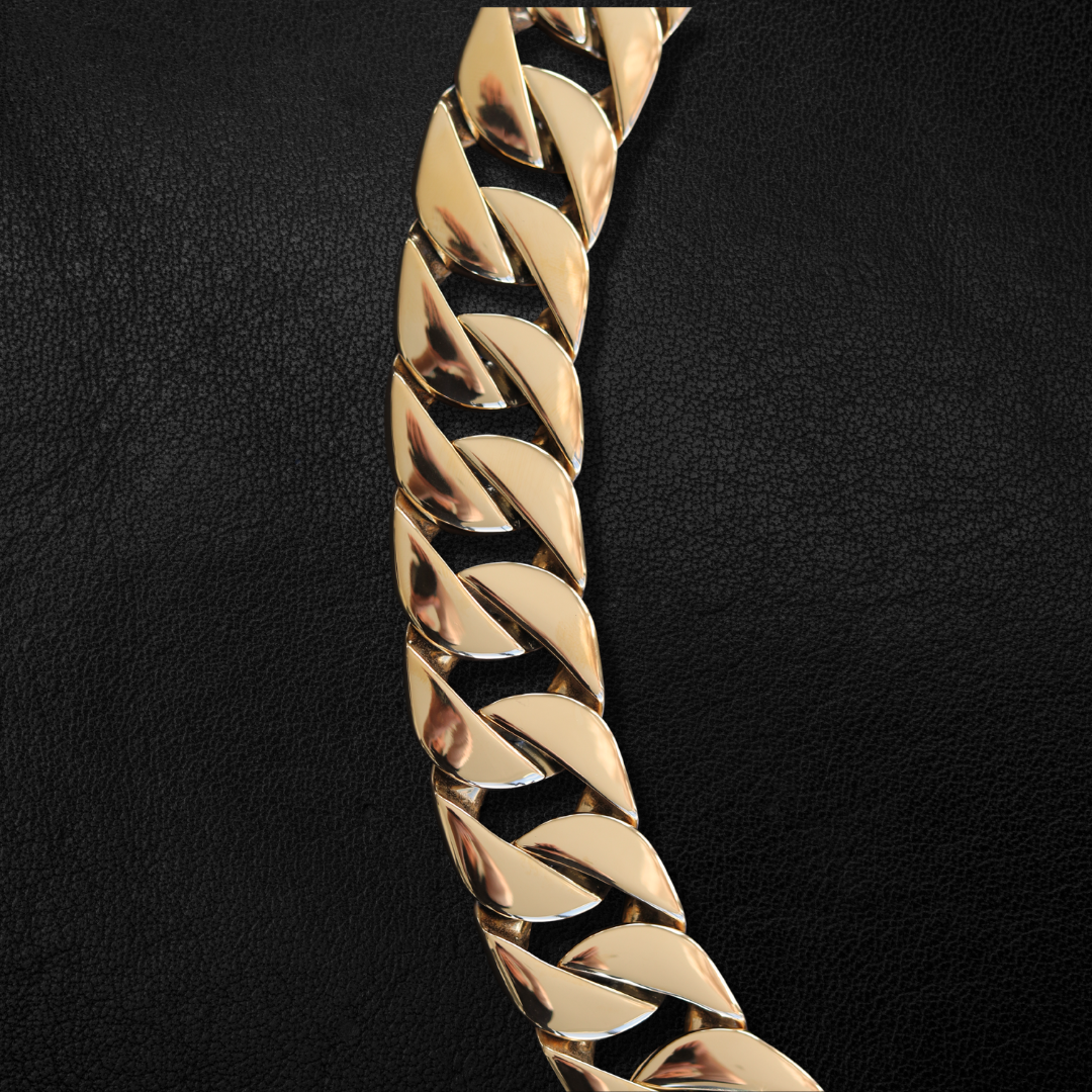 32mm Gold Cuban Link Leash - Canine Cubans