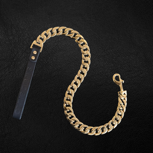 25mm Gold Cuban Link Leash - Canine Cubans