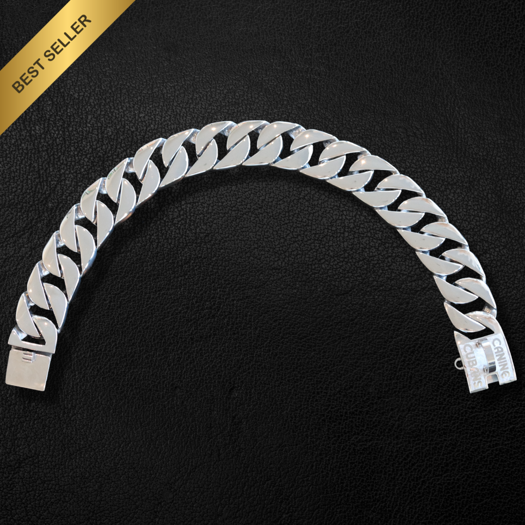 32mm Silver Collar - Big & Chunky - Canine Cubans