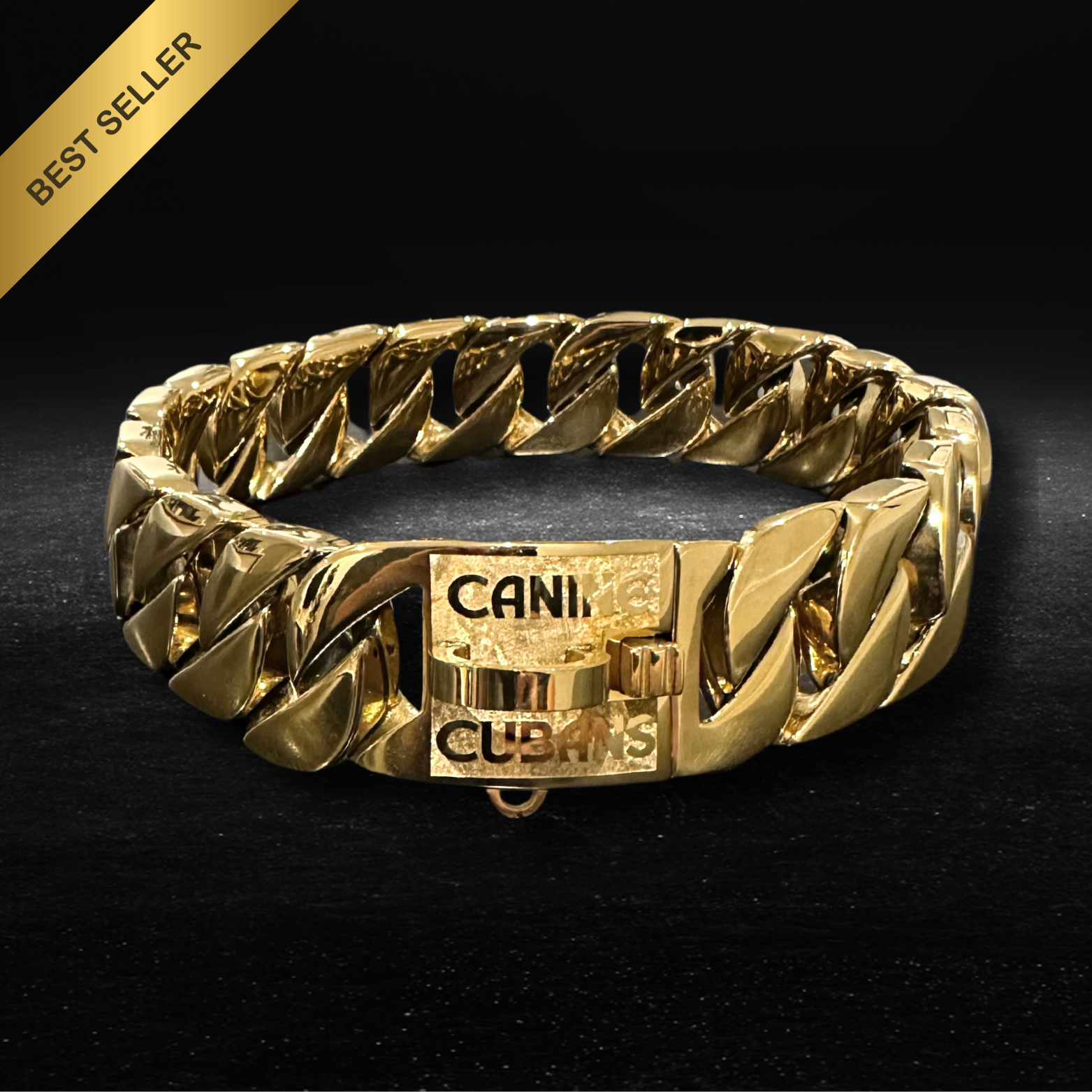 32mm Gold Collar Big Chunky – Canine Cubans - Main Image