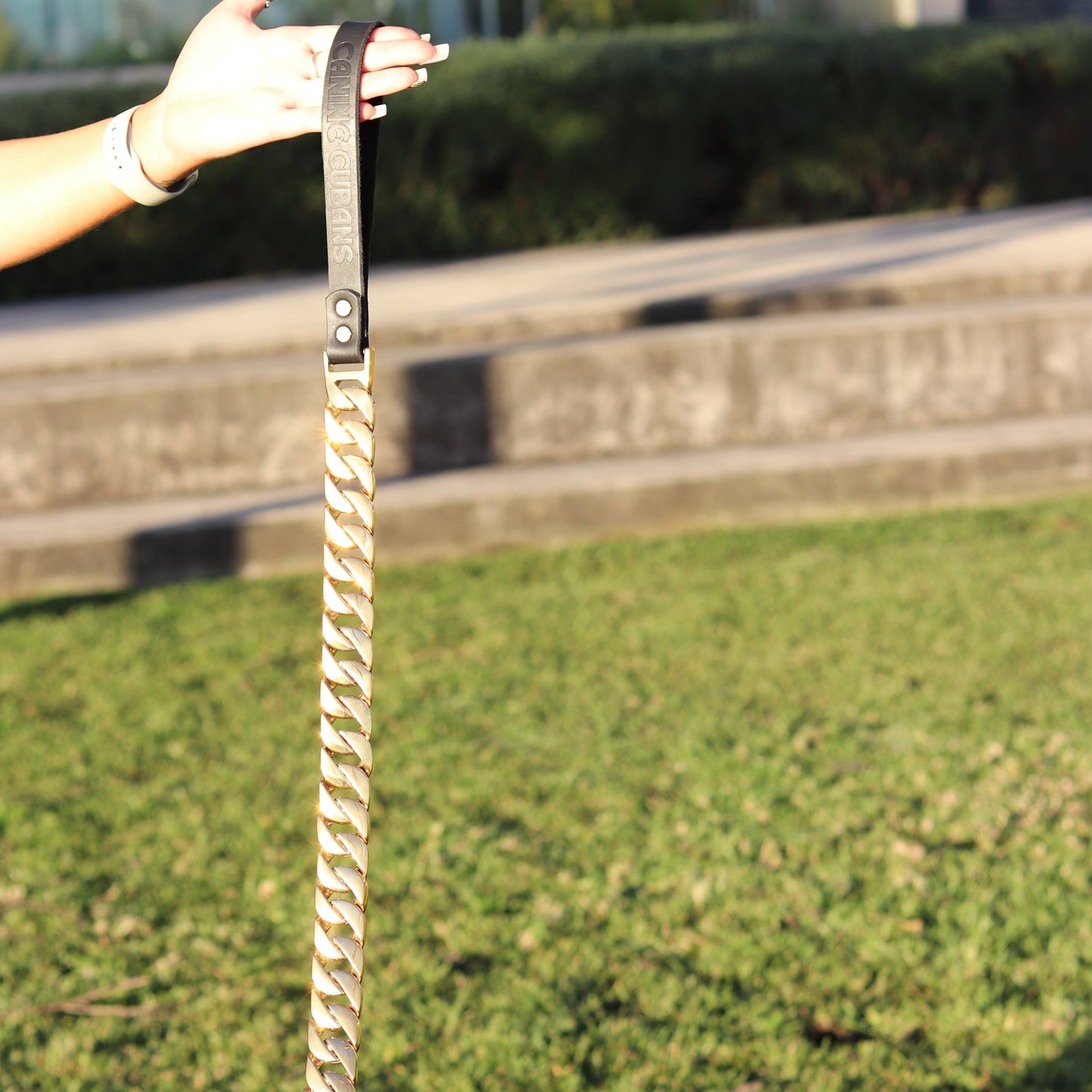 32mm Gold Cuban Link Leash - Canine Cubans