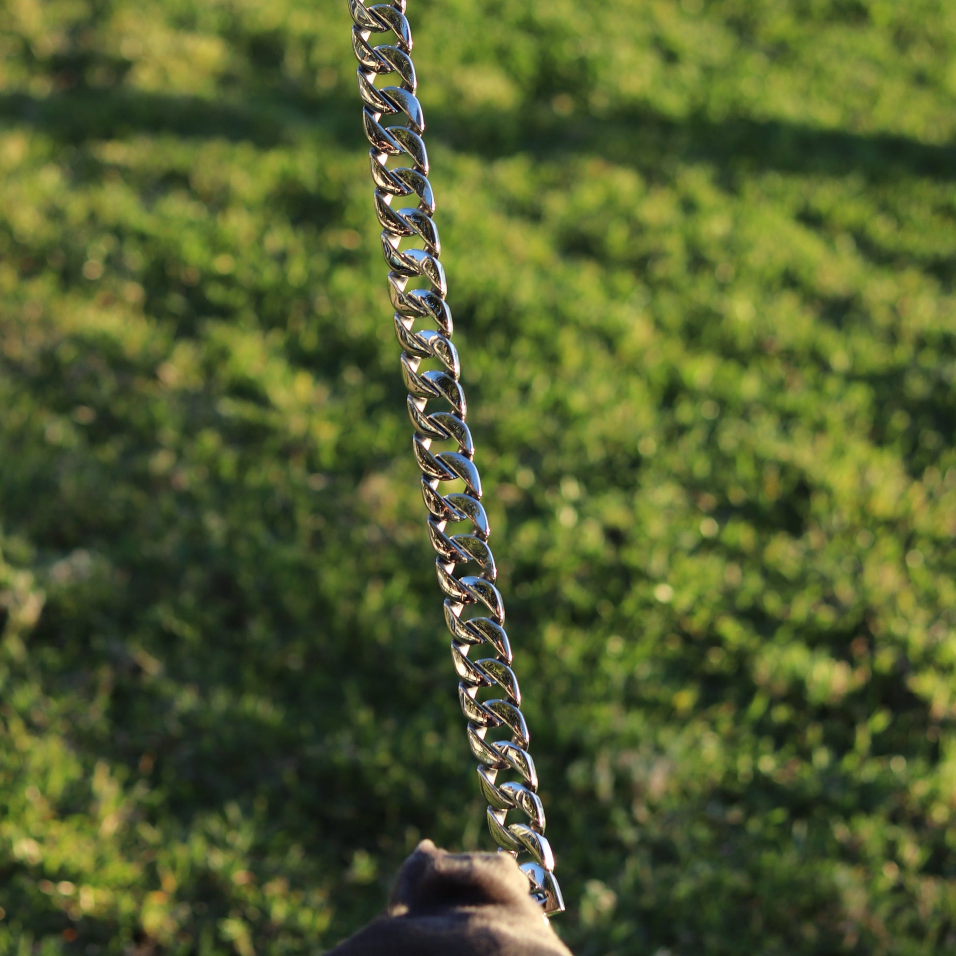 25mm Silver Cuban Link Leash - Canine Cubans