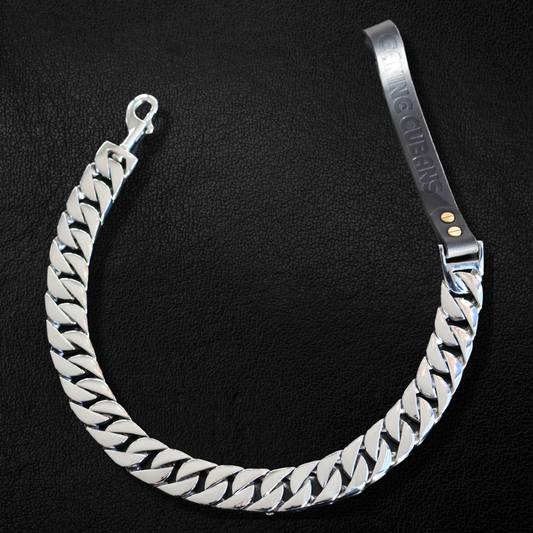 32mm Silver Cuban Link Leash - Canine Cubans